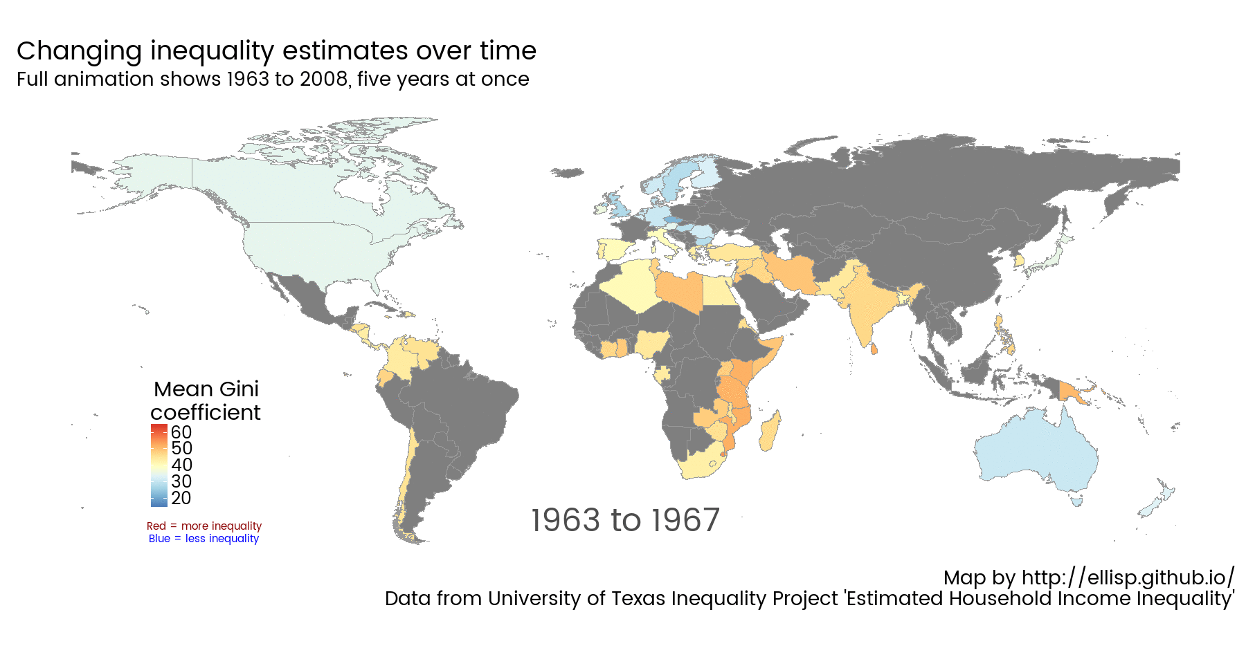 Animated inequality world map